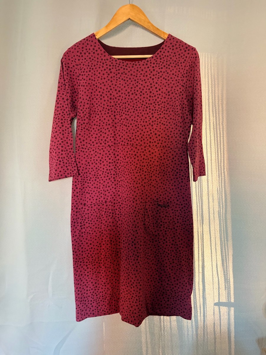 Weird Fish Mulled Wine Polka Dot Jersey Dress Size 10