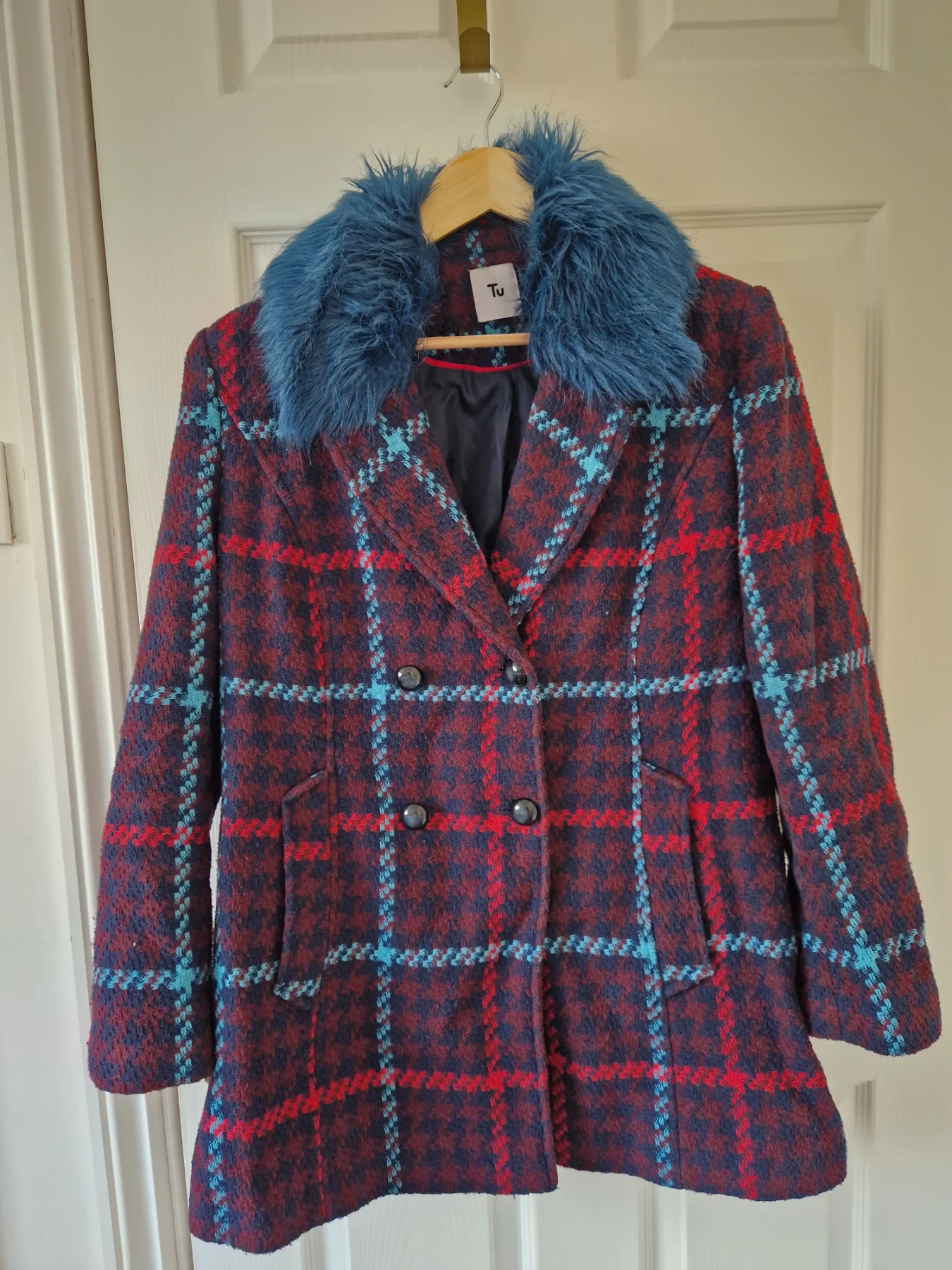 Tu womens coat size 14 removeable fur collar