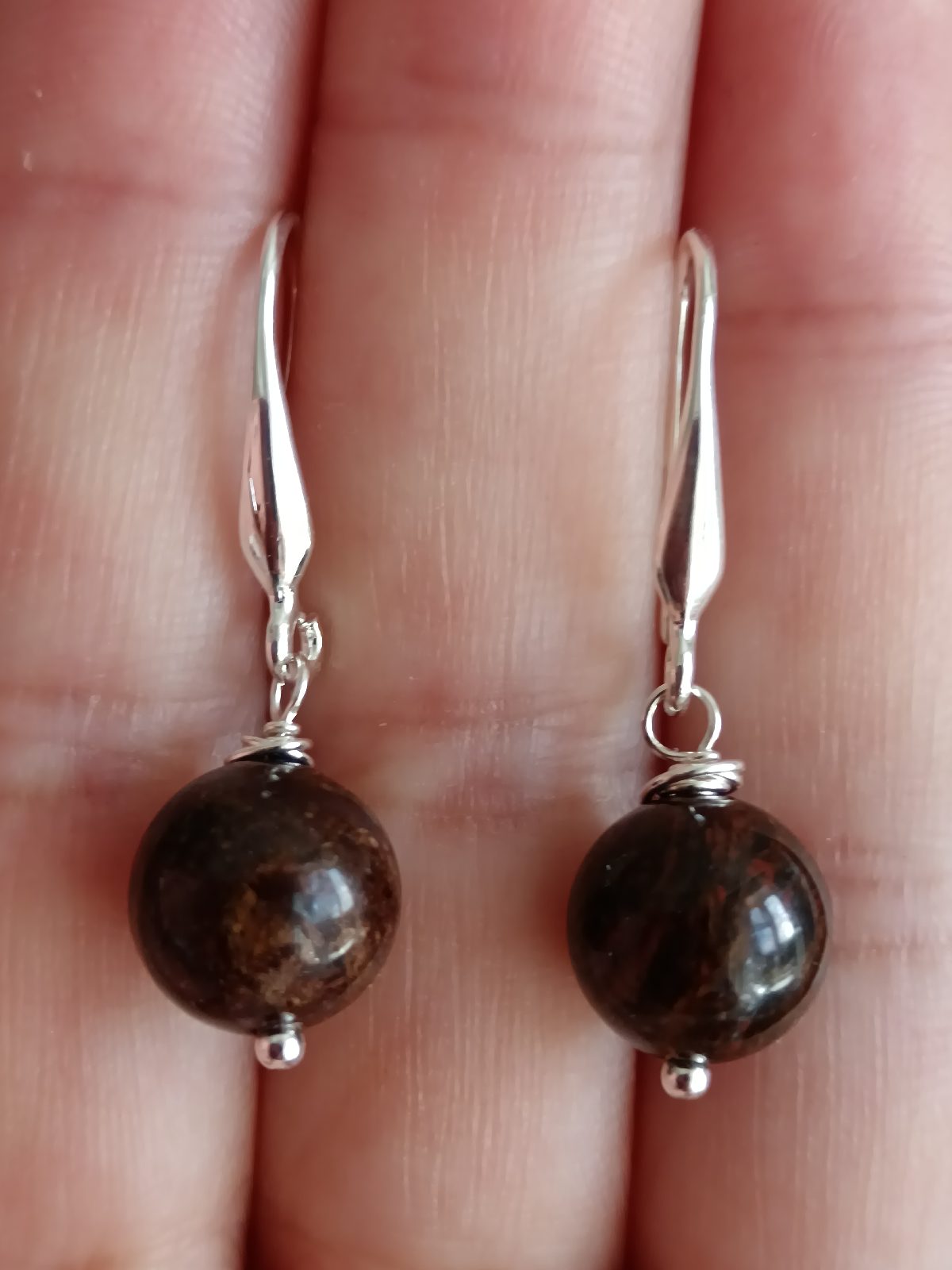 Bronzite earrings