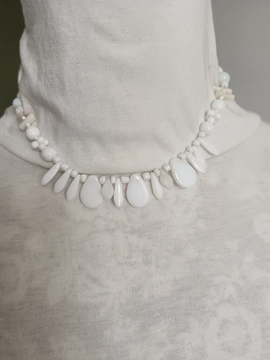 Bohemian white necklace