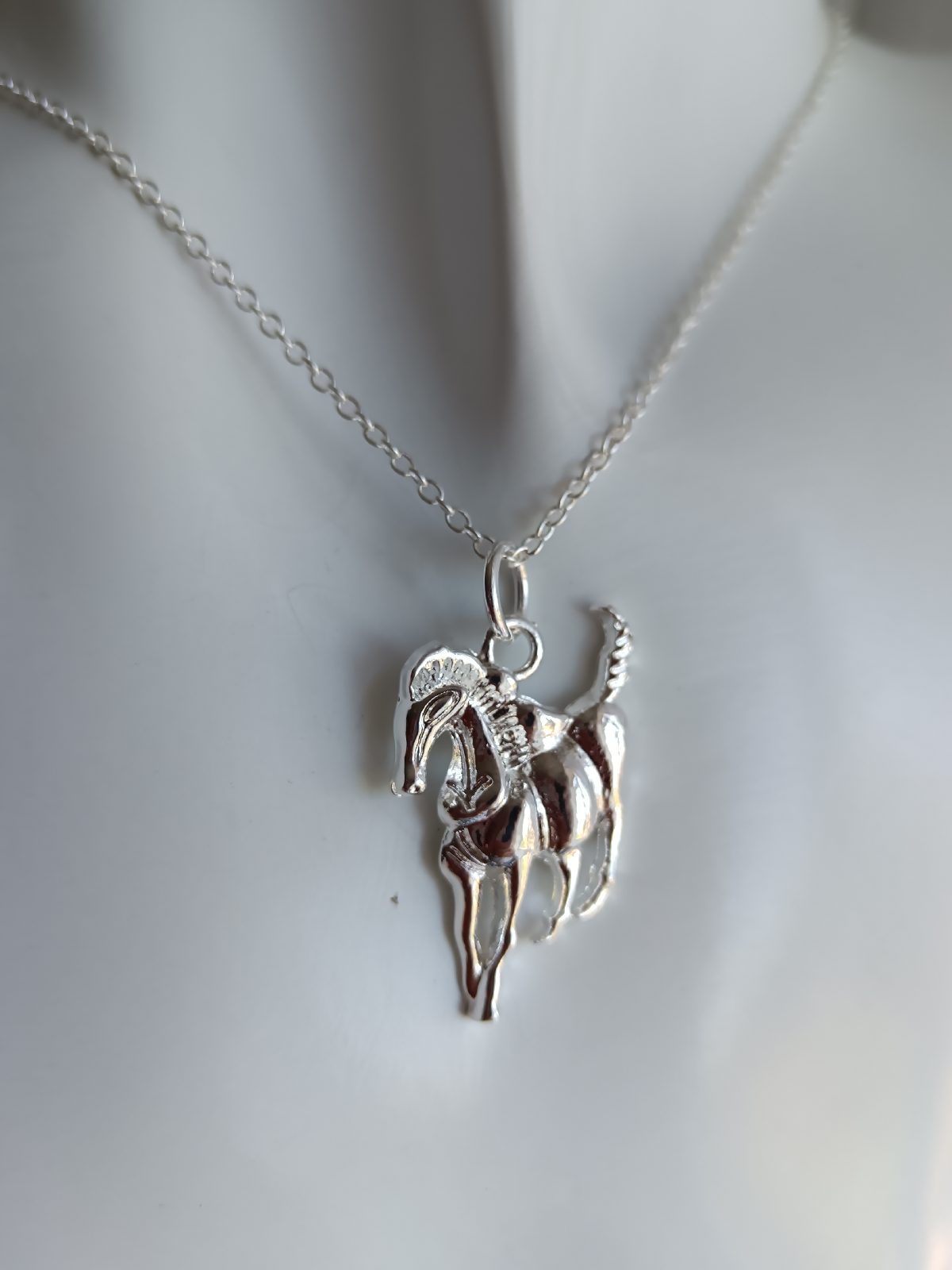 Horse silver necklace