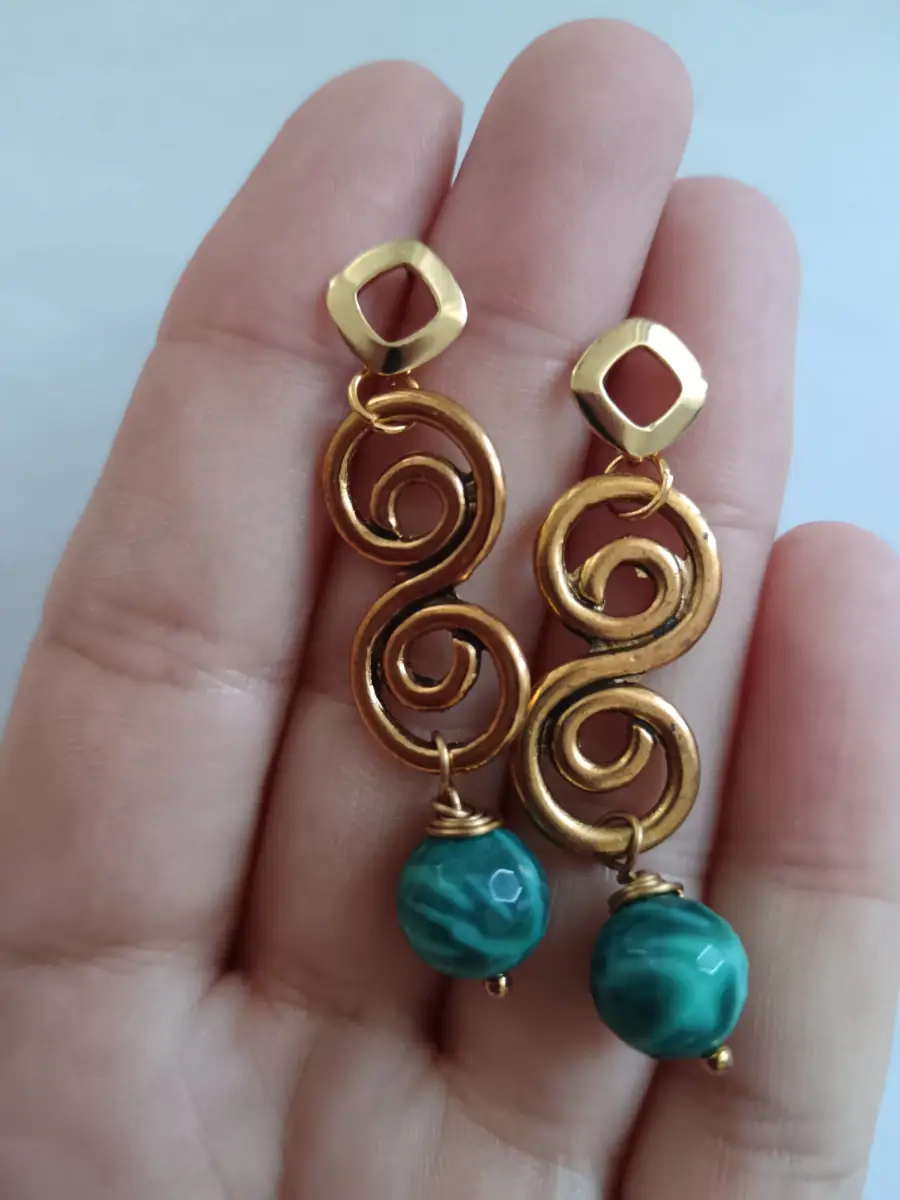 Fire agate stud earrings