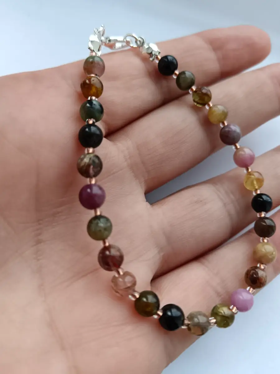 Rainbow tourmaline bracelet