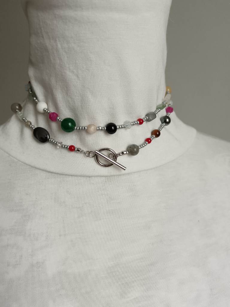 Gemstones long necklace