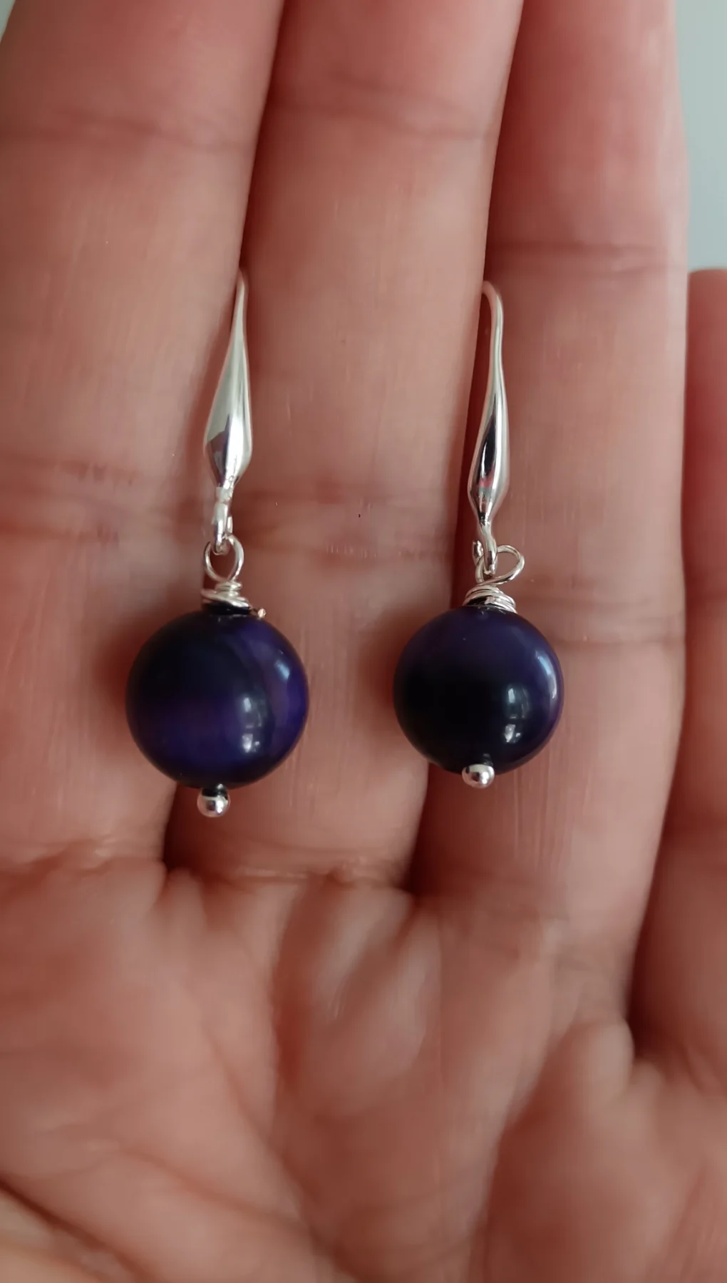 Purple Tiger's Eye Earrings