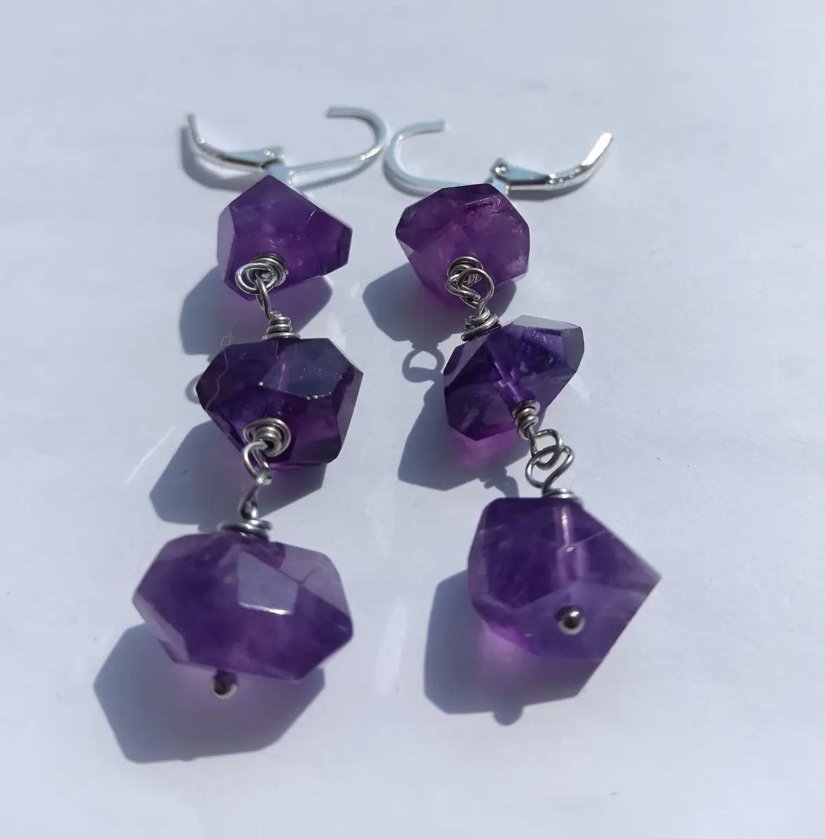 Amethyst long earrings