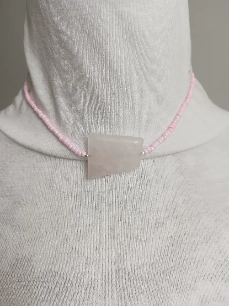 Rose quattz necklace