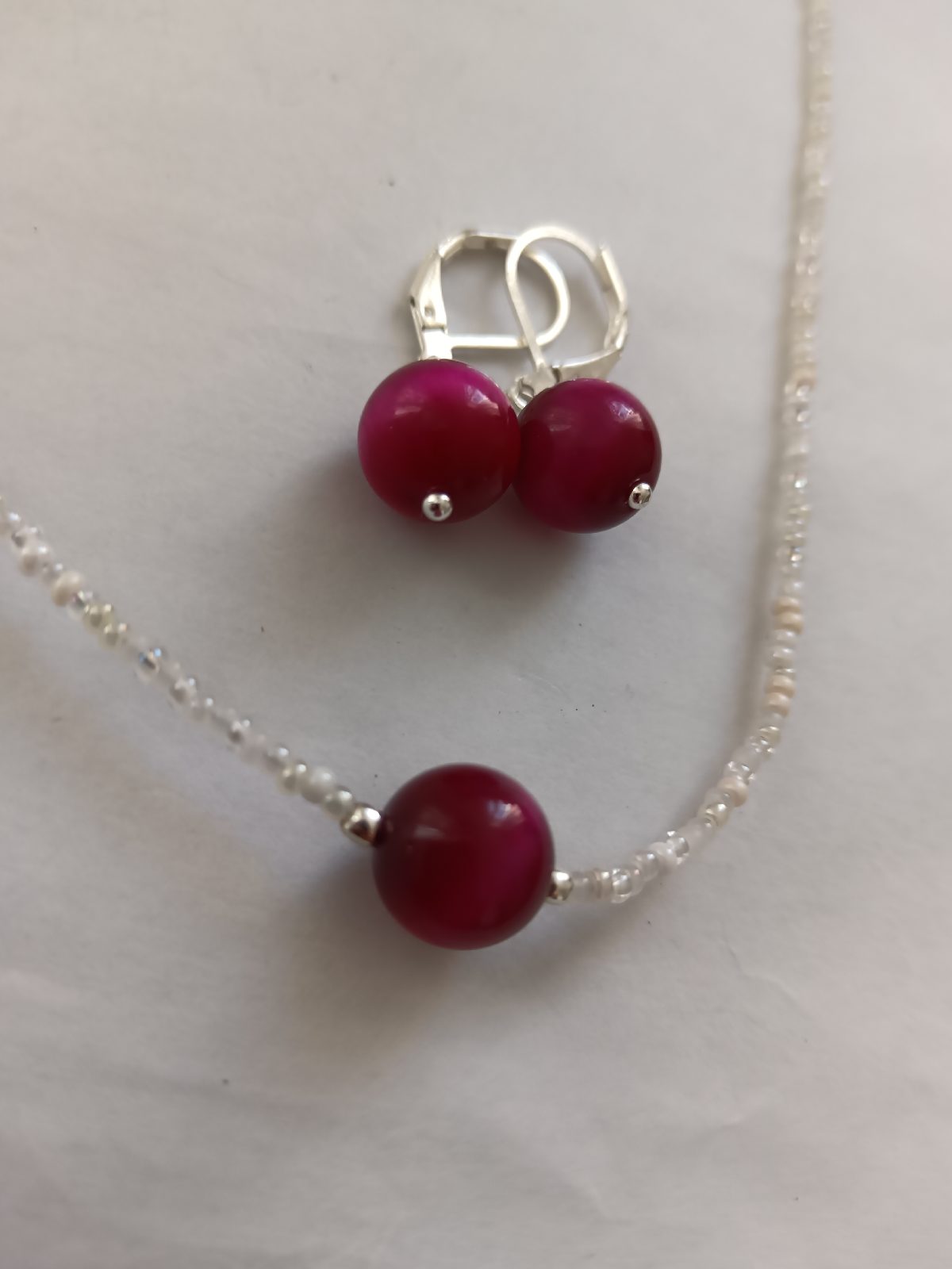 Pink tiger's eye set