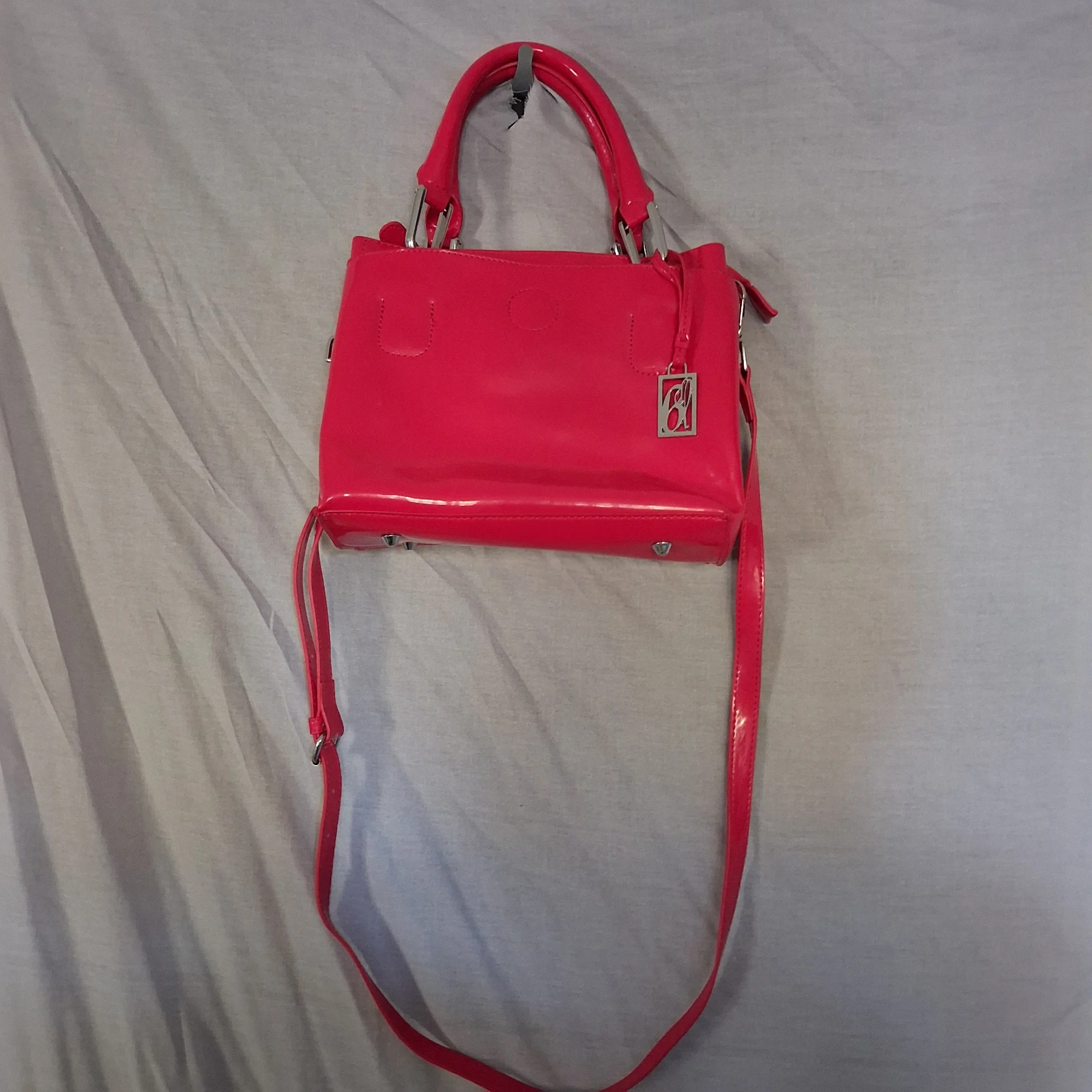 ​Debenhams Red Patent Top Handle & Crossbody Handbag
