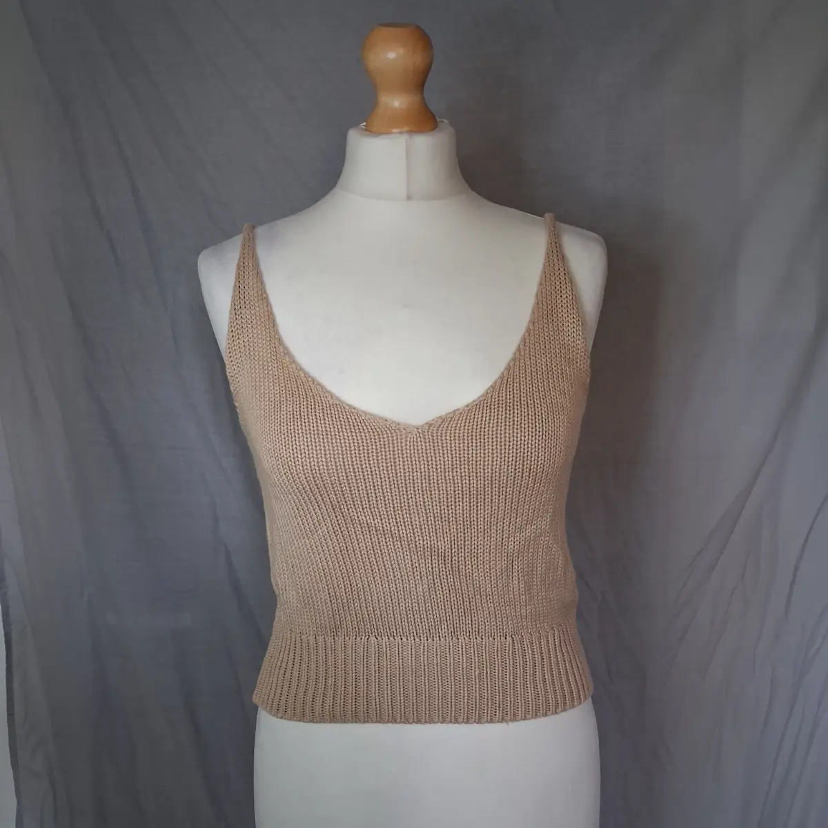 ​H&M Beige Knitted Camisole Top - Size M