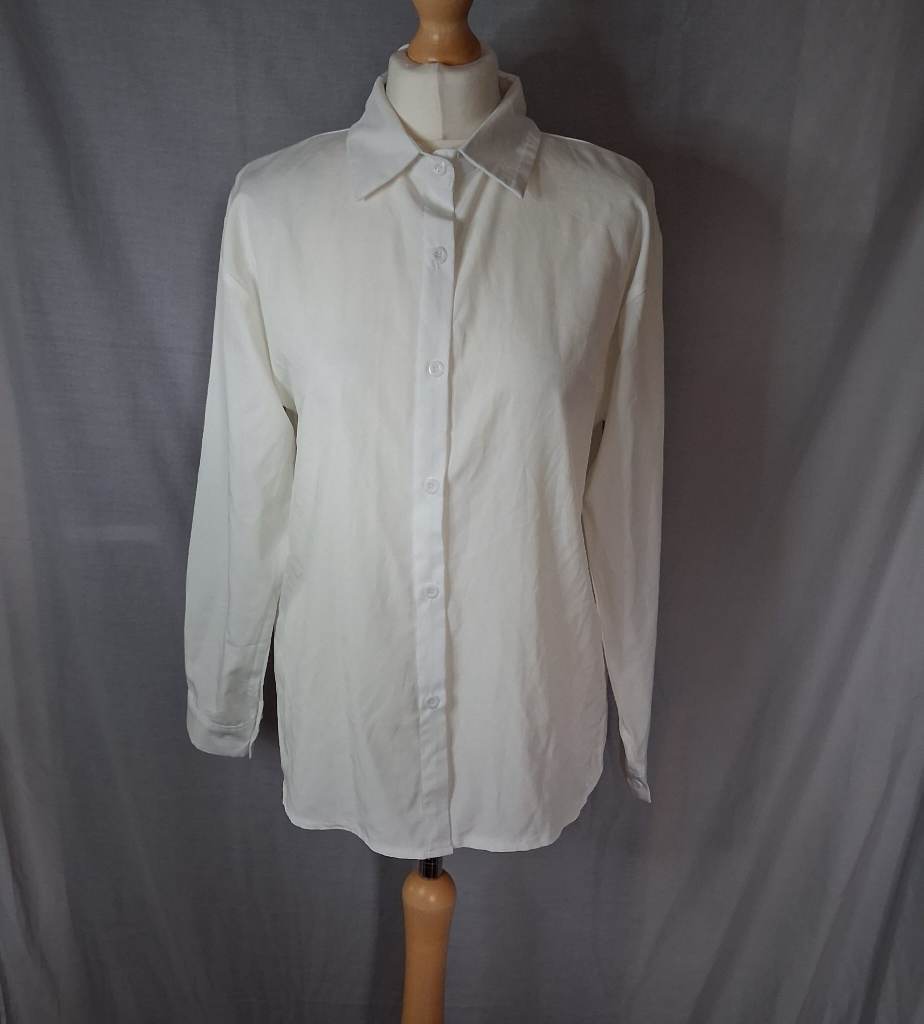 SHEIN Off-White / Ivory Long Sleeve Button-Up Blouse - Size M (UK 10)