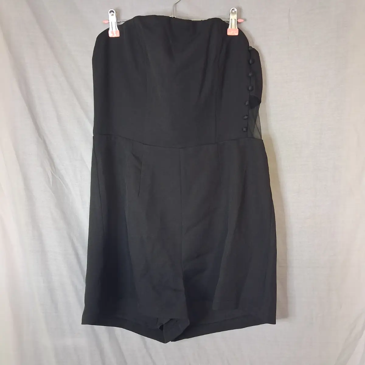 BNWT In The Style Black Mesh Insert Bandeau Playsuit – Size 14