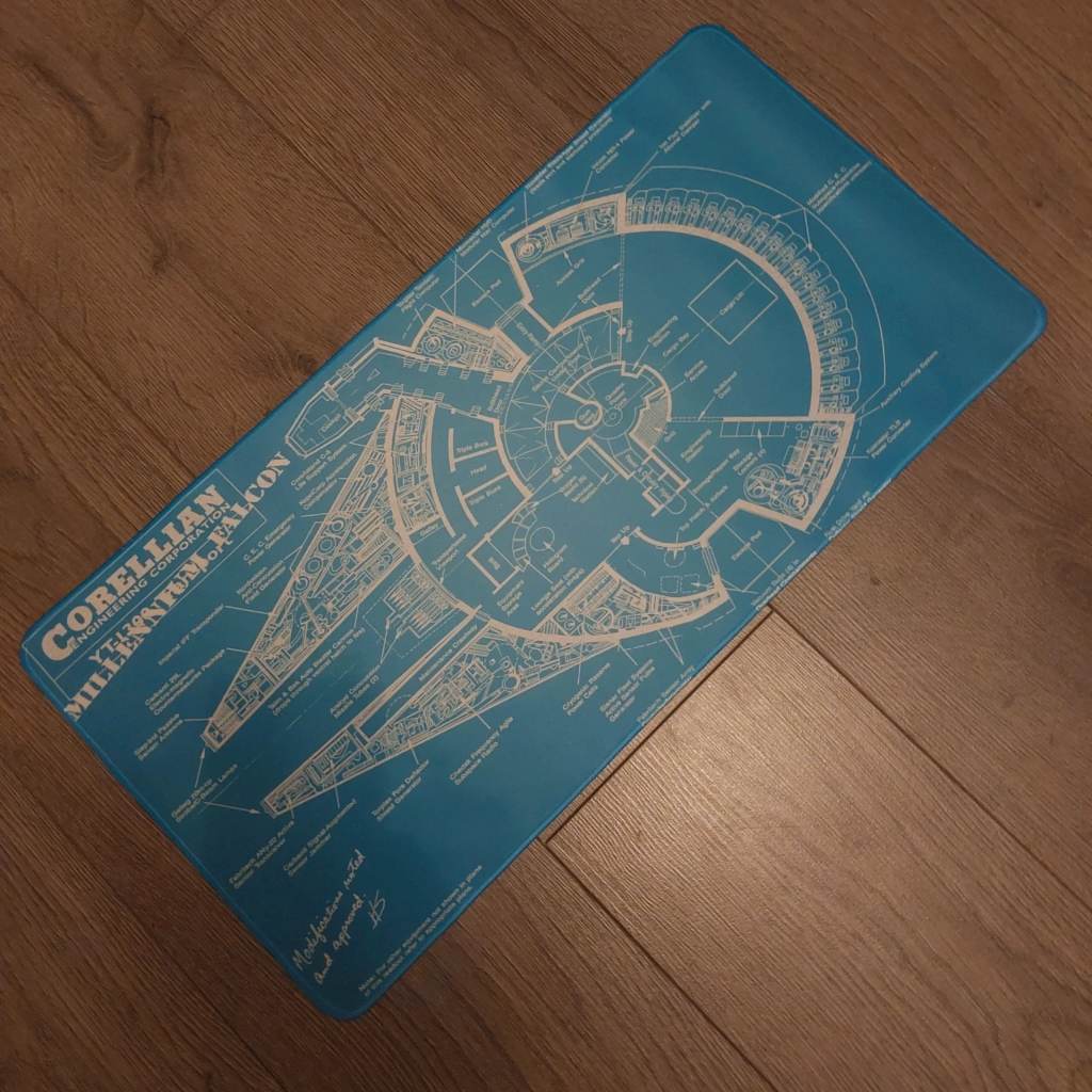 Star Wars Millenium Falcon Blueprint Mouse/Desk/Play Mat 600x300mm