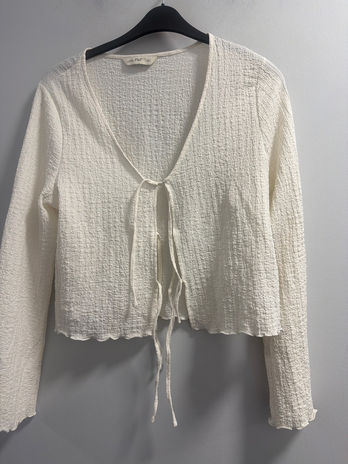 F&F Textured Cream Light Cardigan Uk 12/14