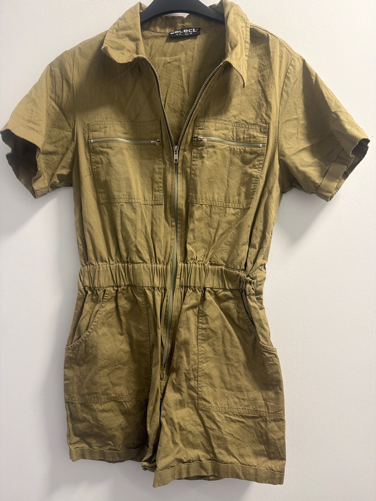Select Cotton khaki playsuit Uk 14