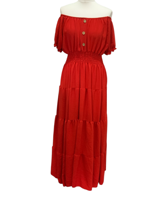 Stunning Boho Red Summer Maxi Dress Size 12 Holiday Party Wedding Occasion Beach