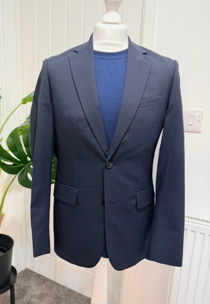Men’s Reiss Tailored Navy Blazer Size 38R Office Wedding Party