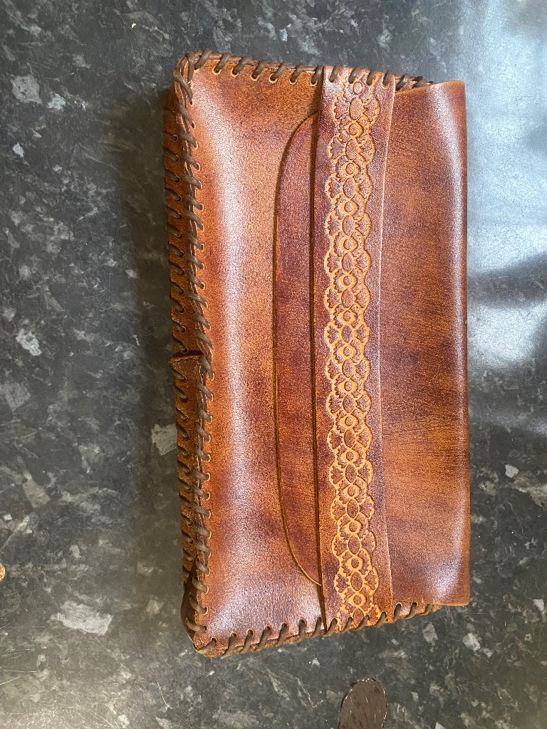 Handmade real leather clutch