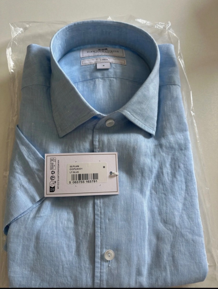 Hawes & Curtis Men’s Linen Short Sleeve Shirt - Size M