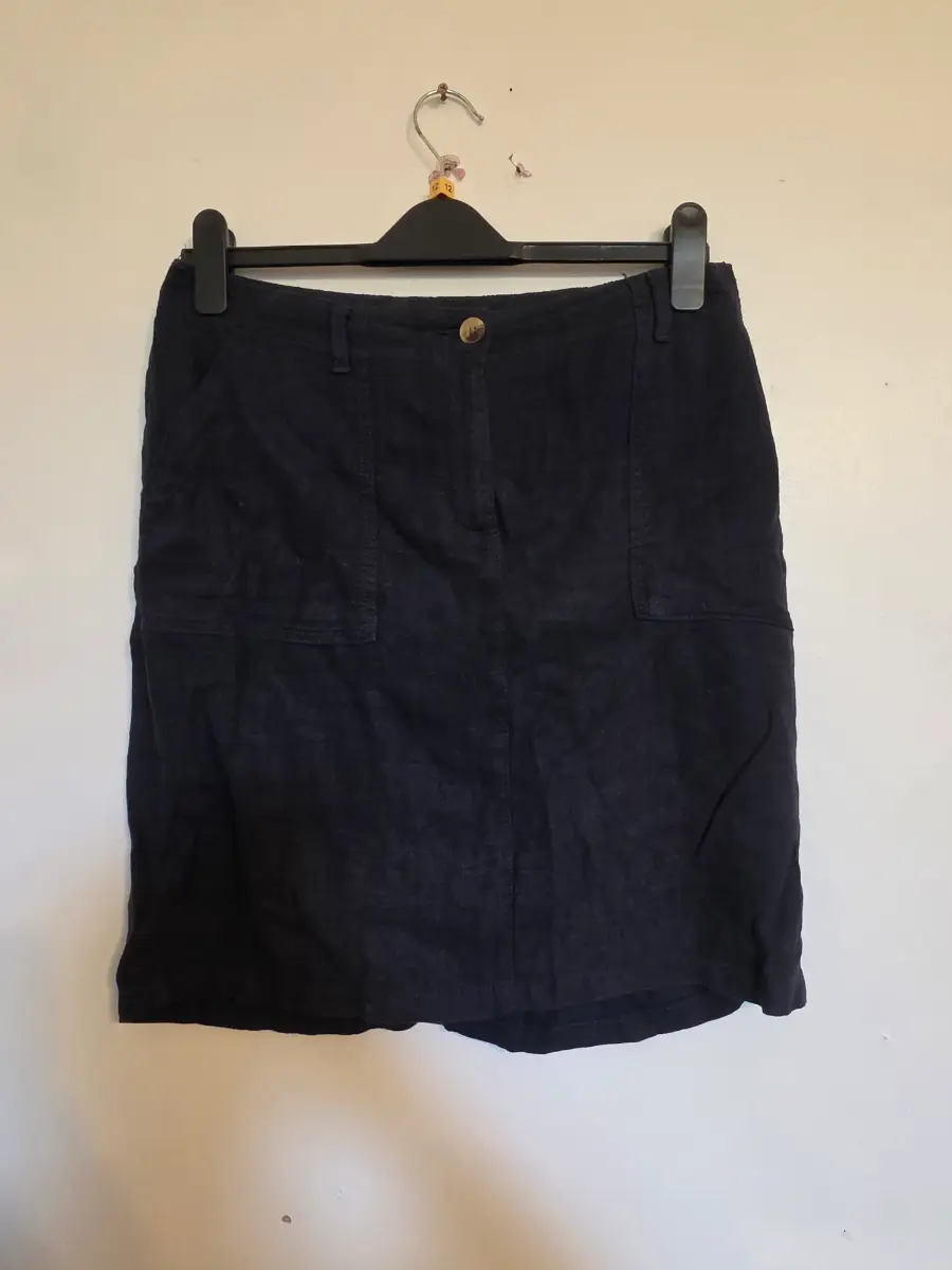 Next navy linen blend skirt size 10
