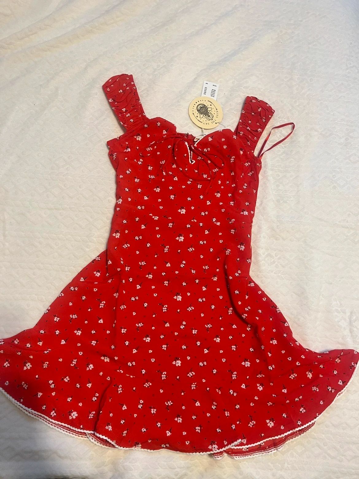 Urban outfitters red and white summer mini dress new