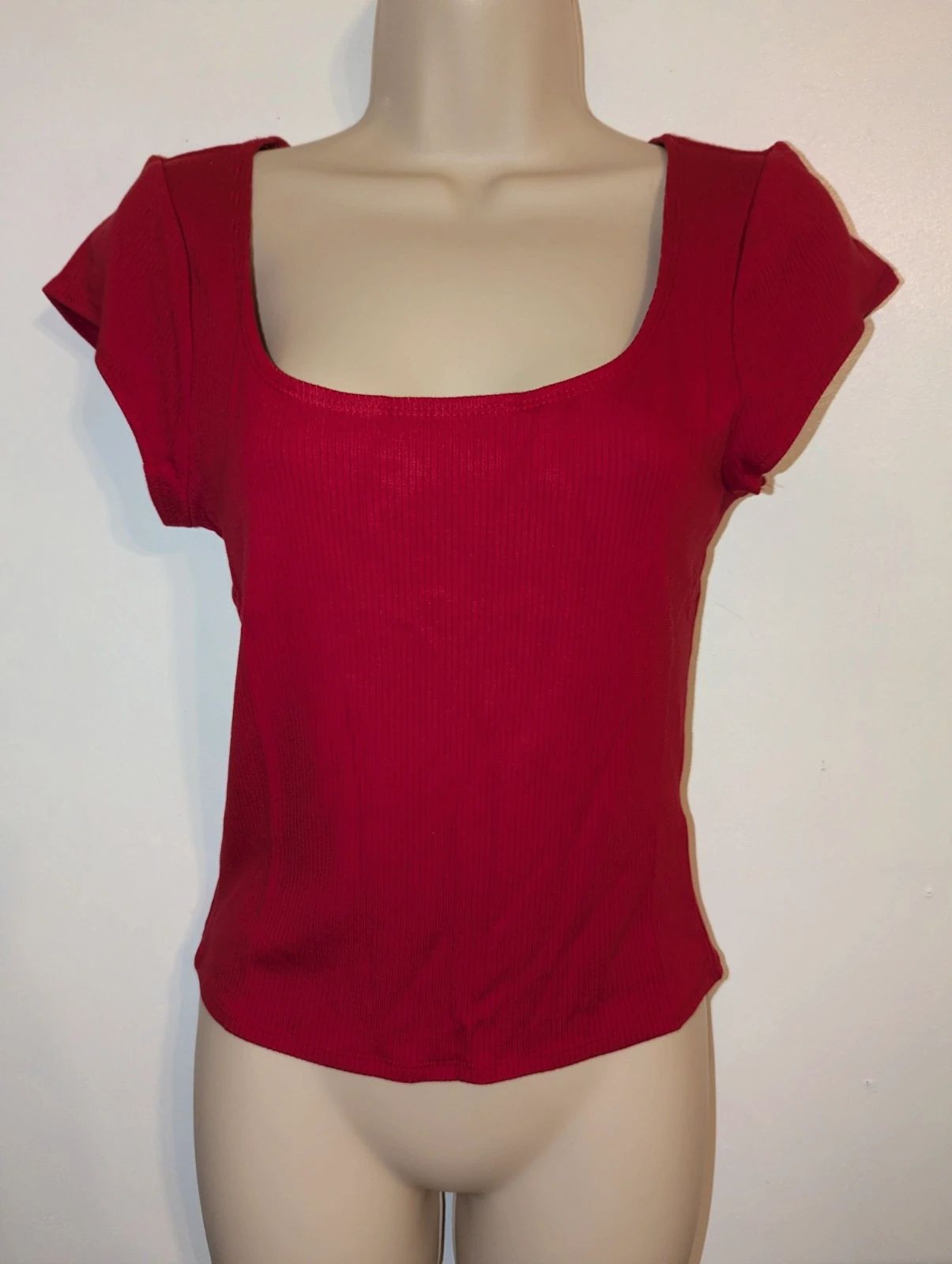 Urban outfitters red square neck top new size 12-14