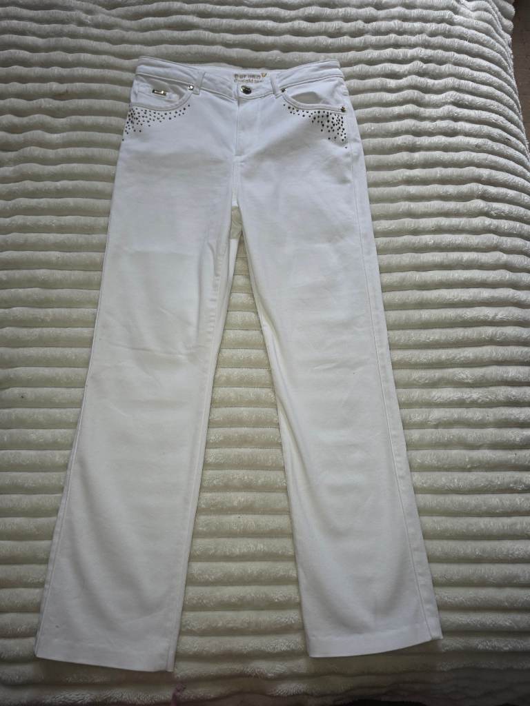 Per una summer white trousers size 8 short
