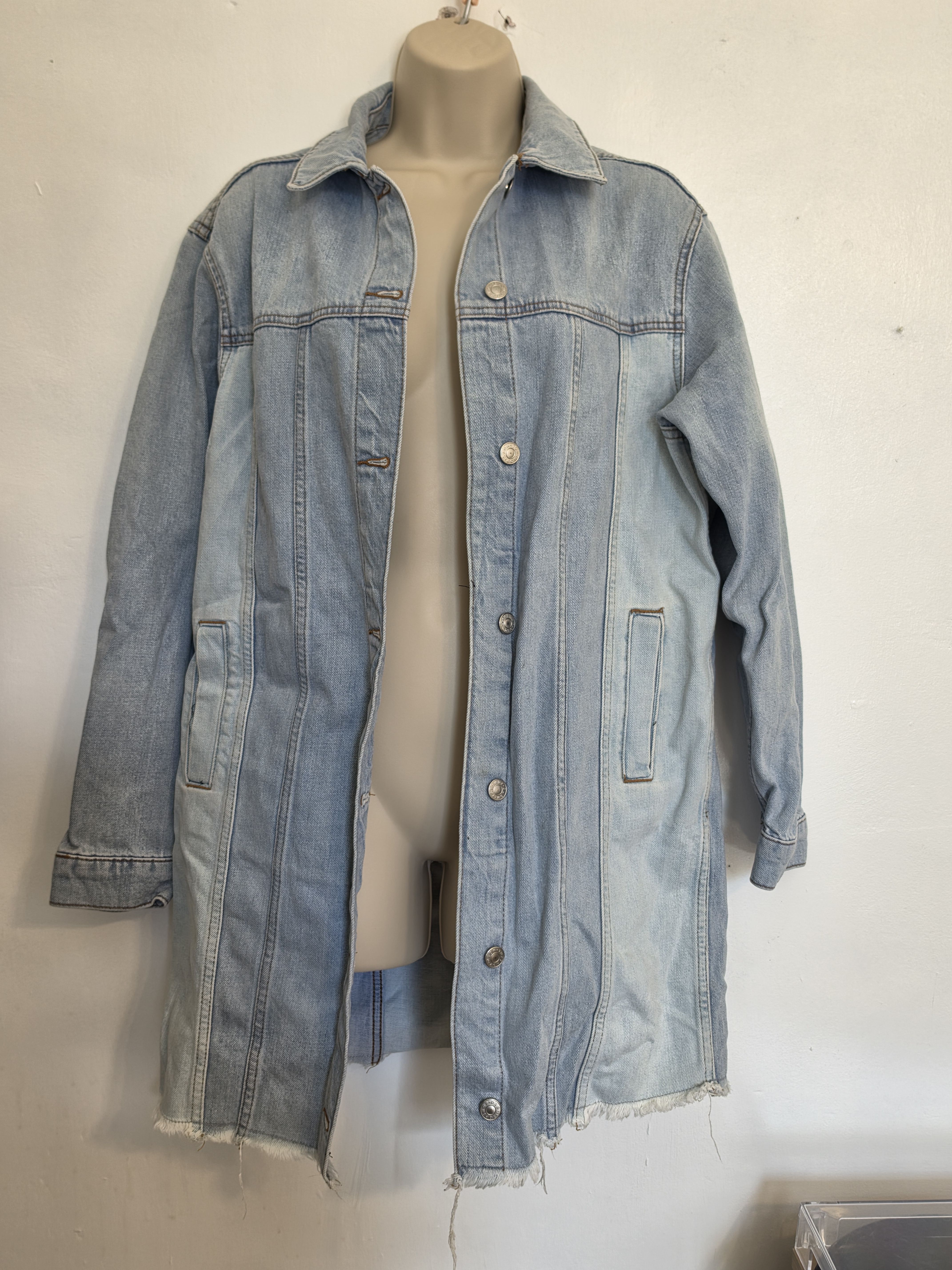 Topshop  denim long jacket size 8