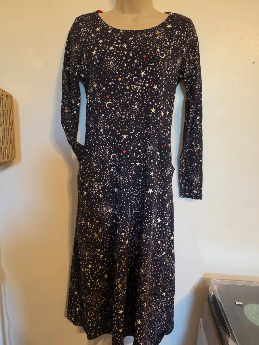 Joules long sleeve star/ moon dress size 8