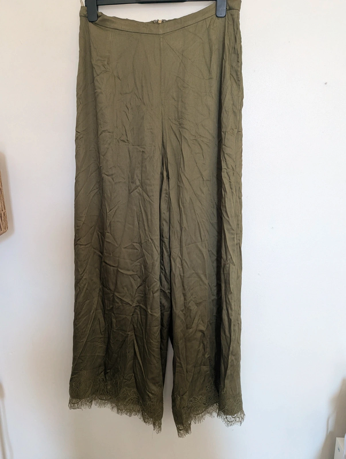 Free people khaki wide leg summer trousers