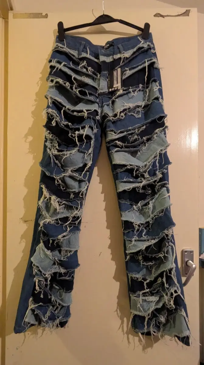 Jaded London Shredded Denim Patchwork Jeans - W30" - BNWT