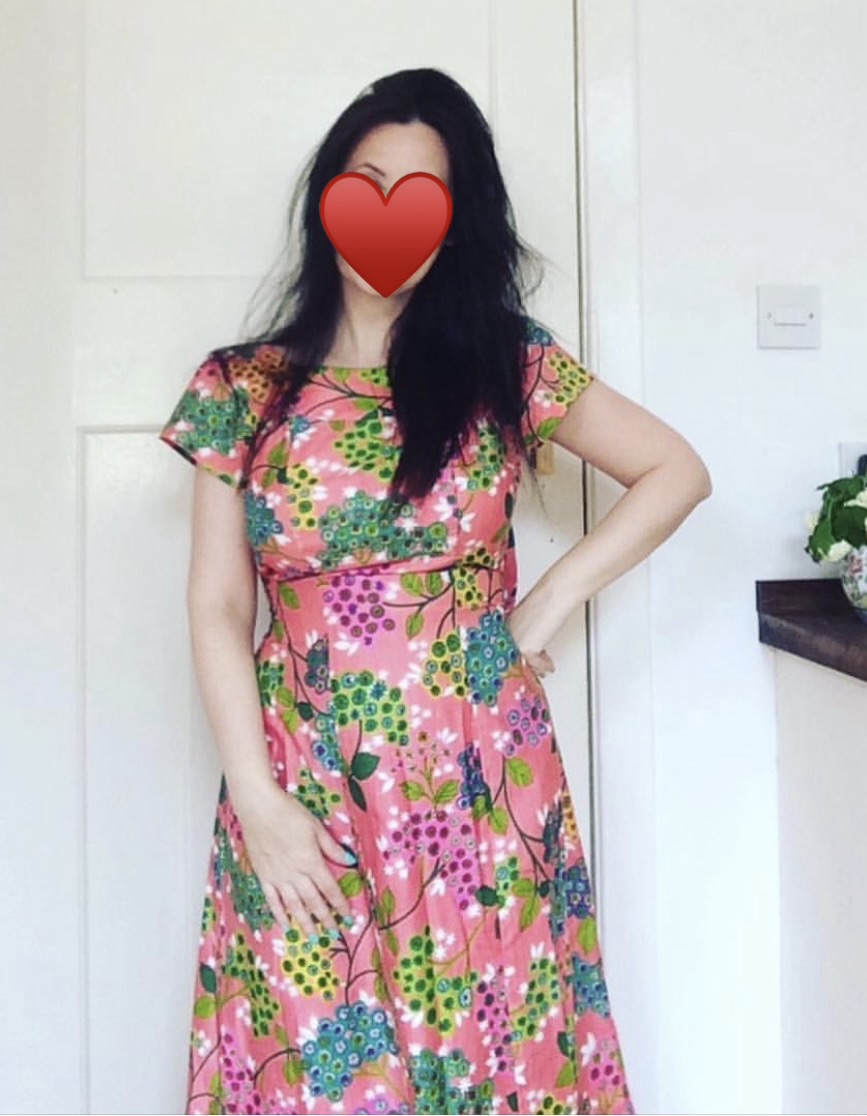 Vintage Hawaiian dress with train by Alice Polynesian fashions