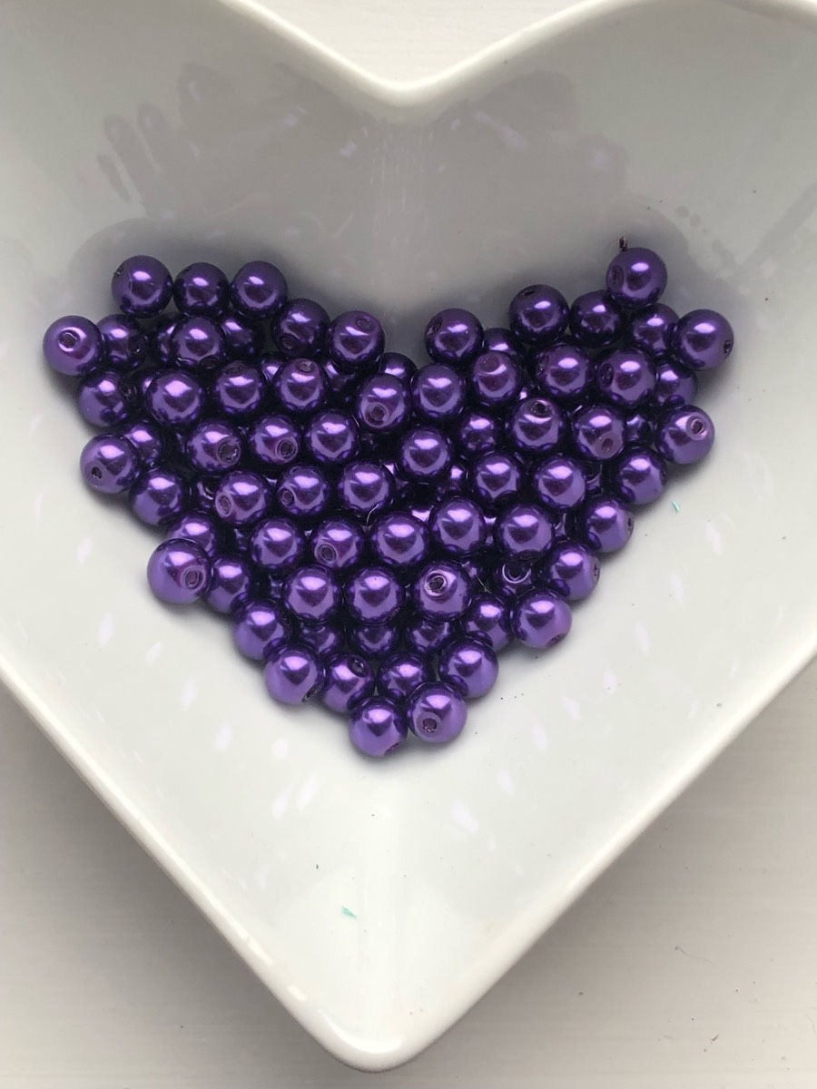 Purple glass beads 8mm