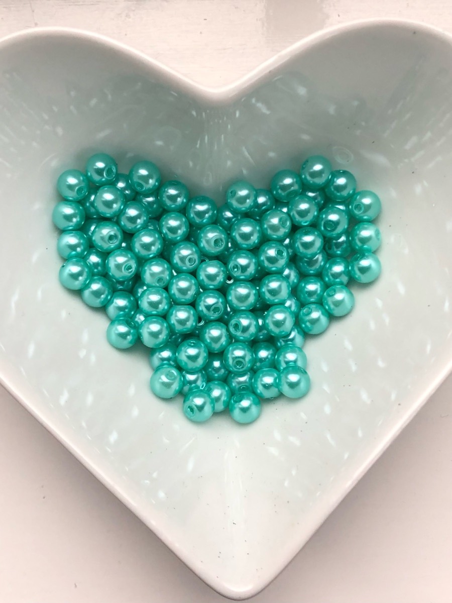 Turquoise glass beads 8mm