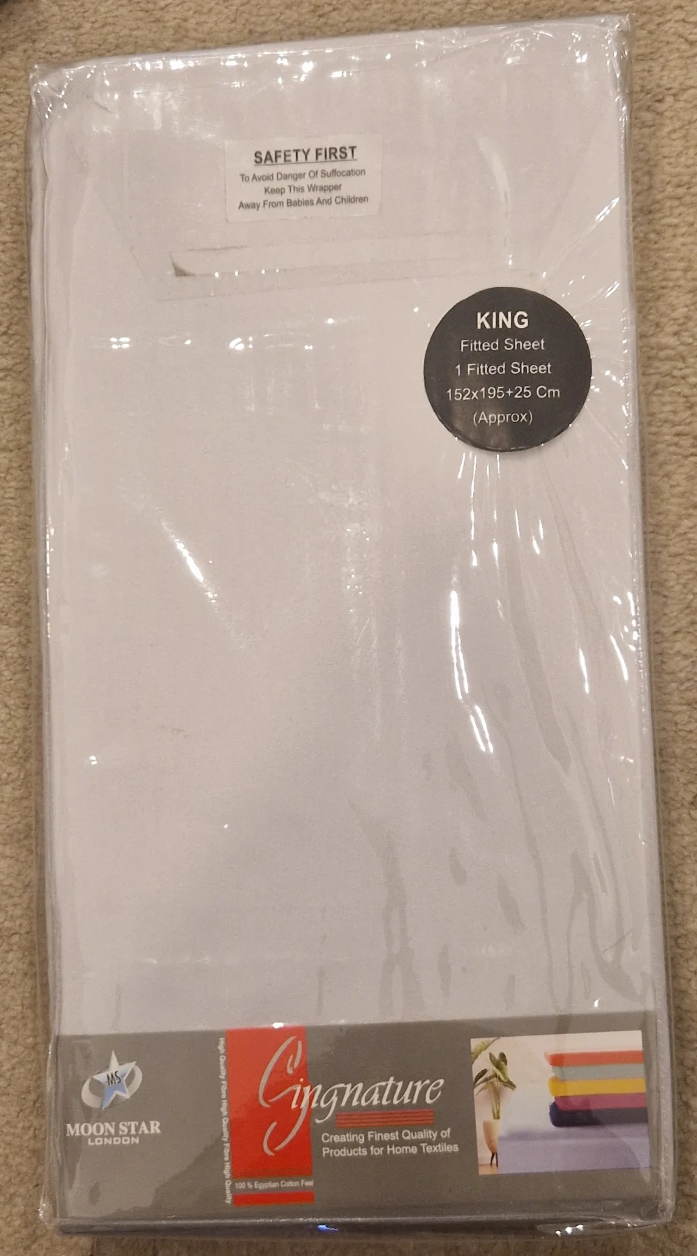 Signature King Size Grey Fitted Sheet