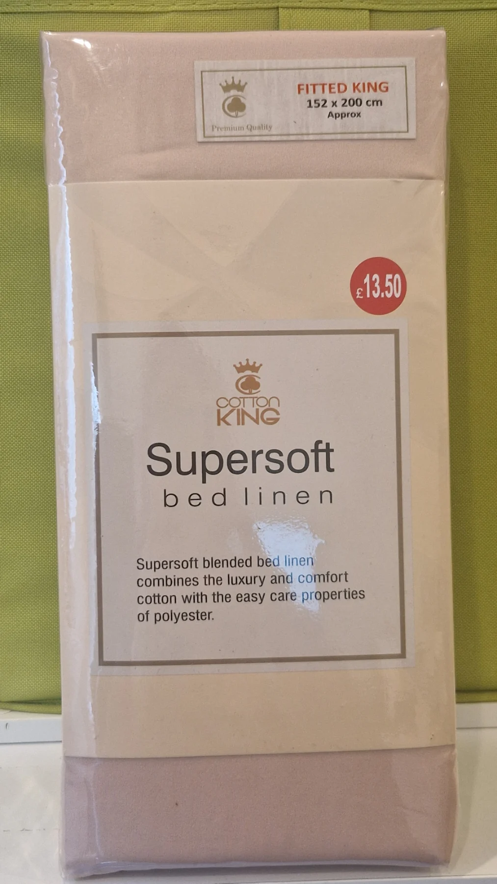 King Size Fitted Sheet in Light Beige by Cotton King