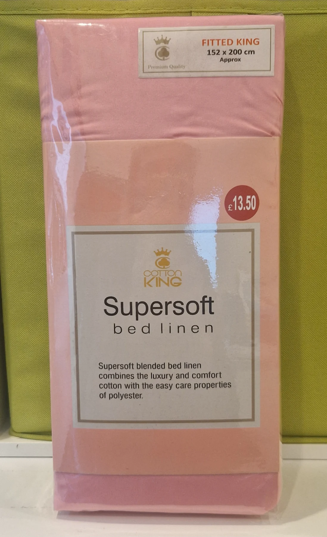 King Size Fitted Sheet in Candy Pink by Cotton King