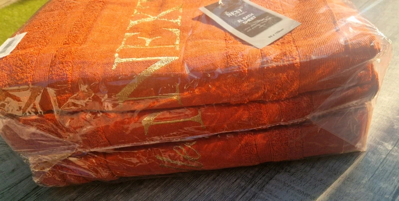 3 X XL Next Collection Orange Bath Sheet Towels