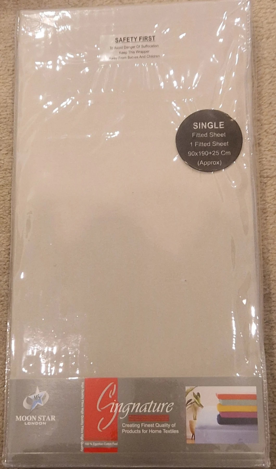 Signature Single Grey Fitted Sheet