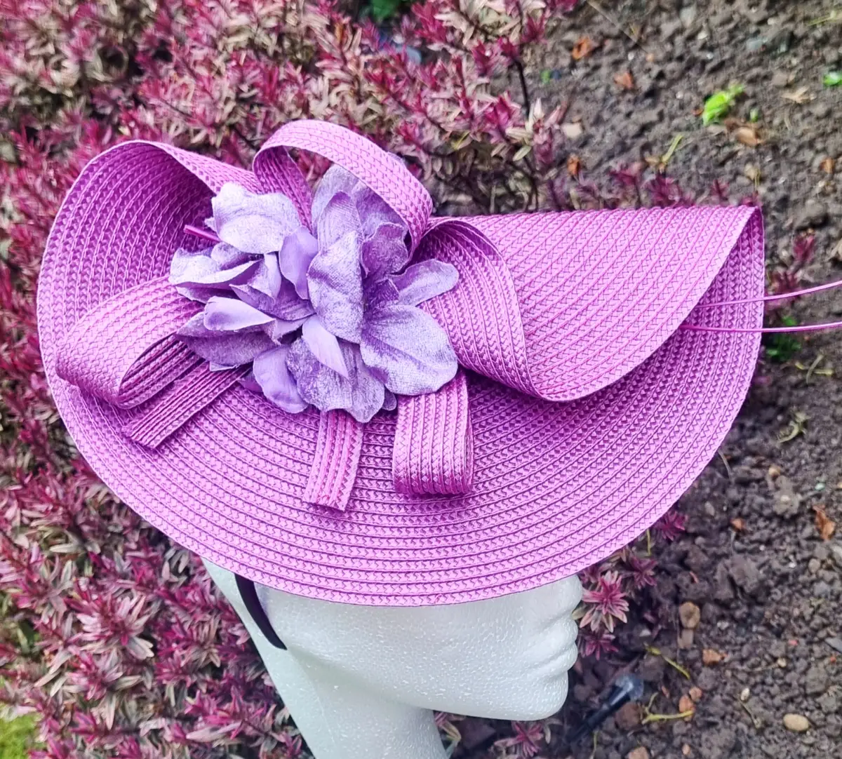 Plum Aubergine Fascinator Wedding Races Formal Hair