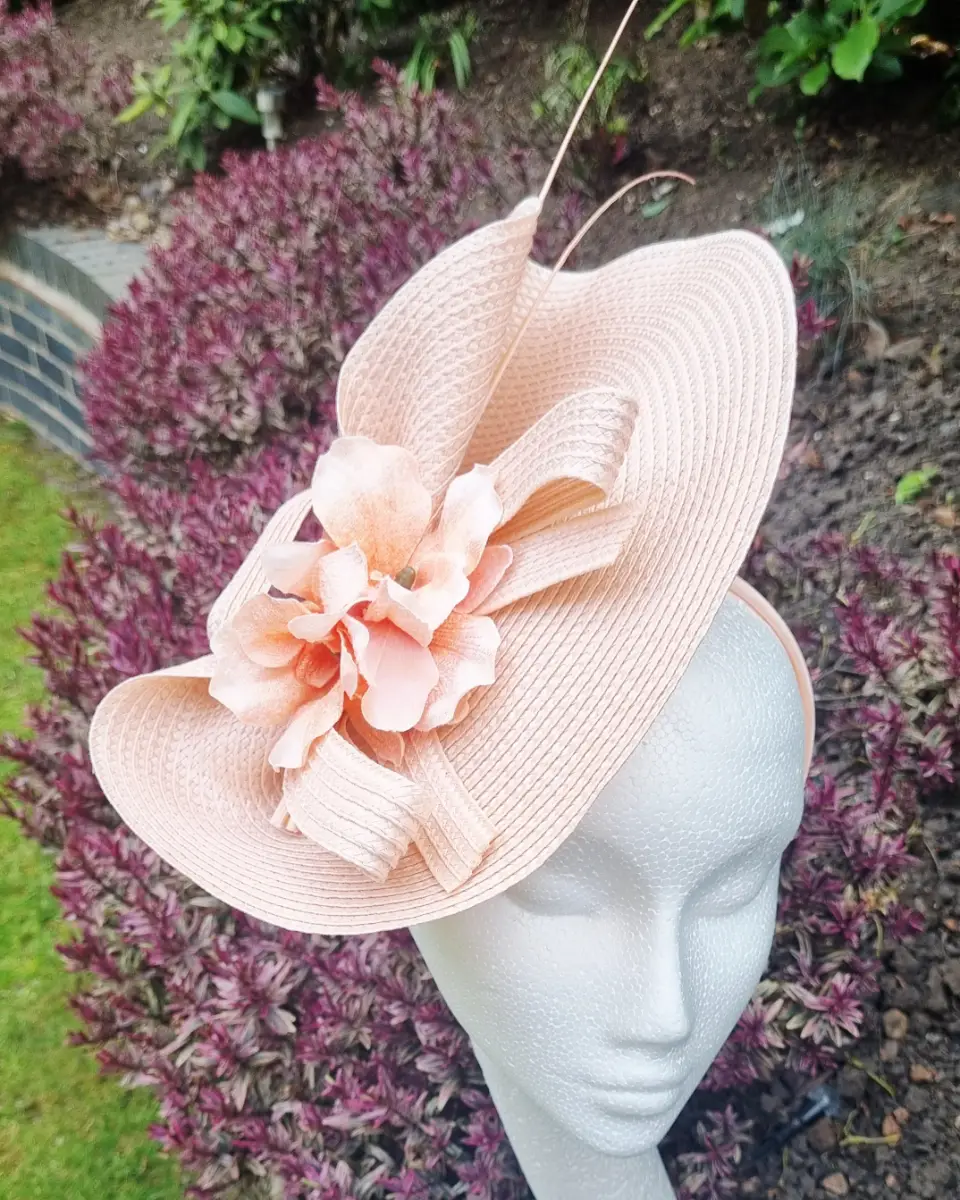 Apricot Fascinator Wedding Races Formal Hair Accessories
