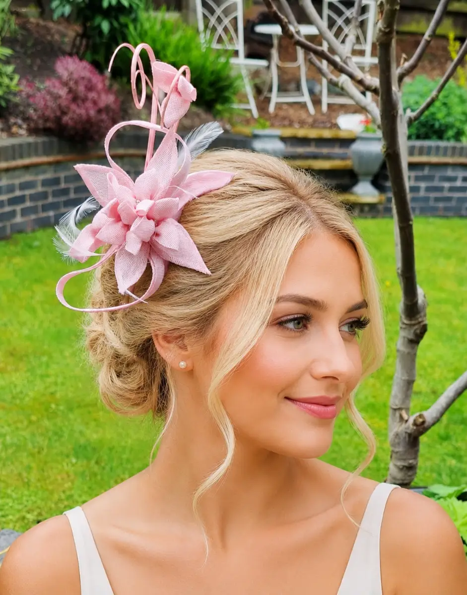 Rose Pink Fascinator Wedding Races Formal Hair Accessories