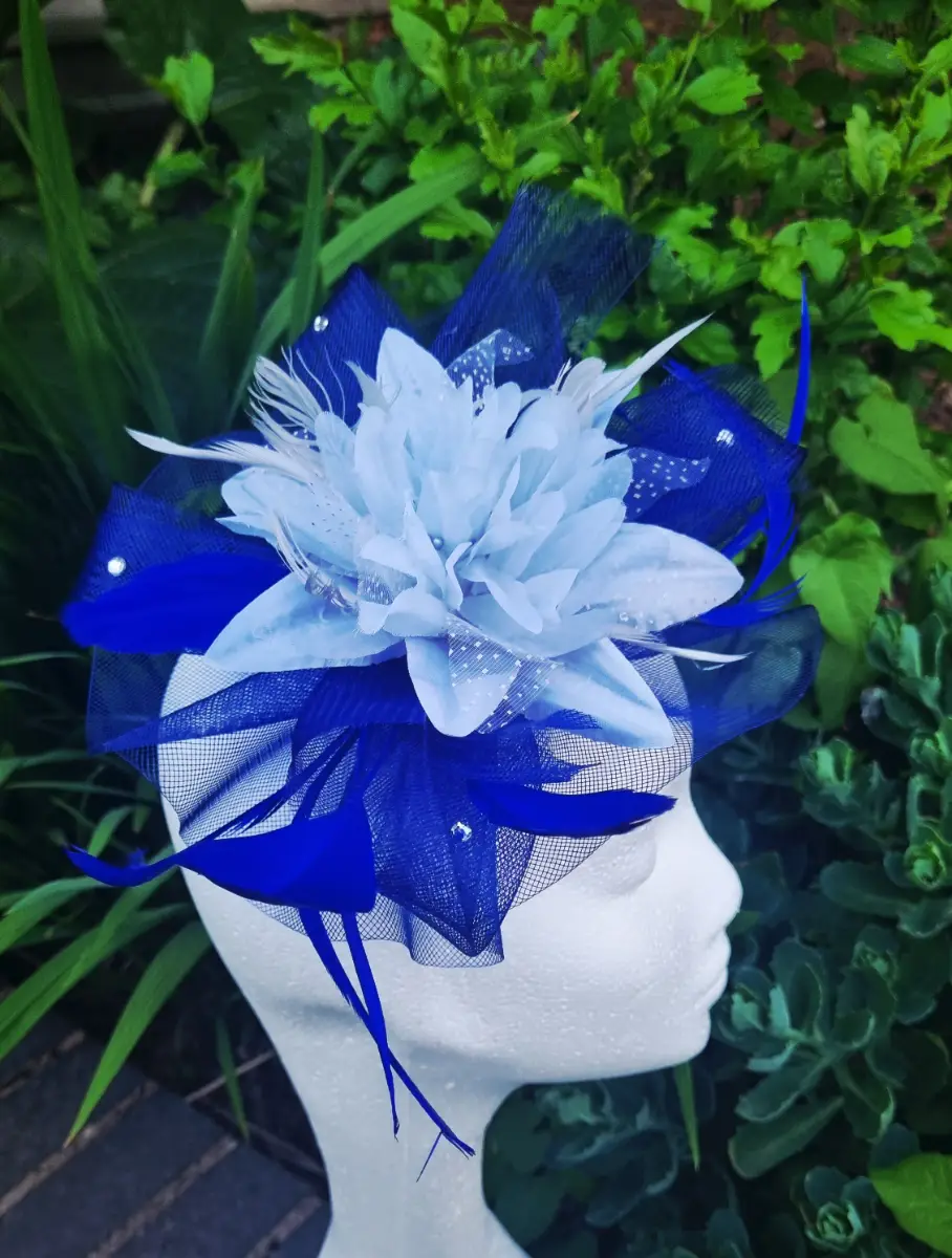 Royal Blue Fascinator Wedding Races Formal Hair