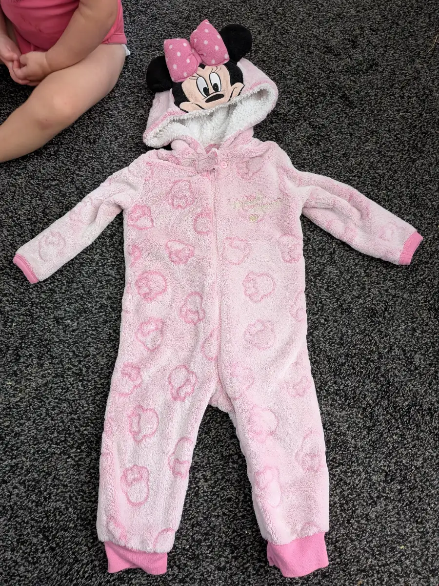 9-12 months Disney Minnie mouse hooded onesie