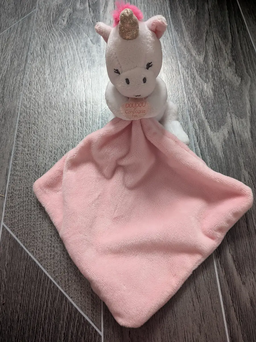 Baby girls doudou plush comforter unicorn