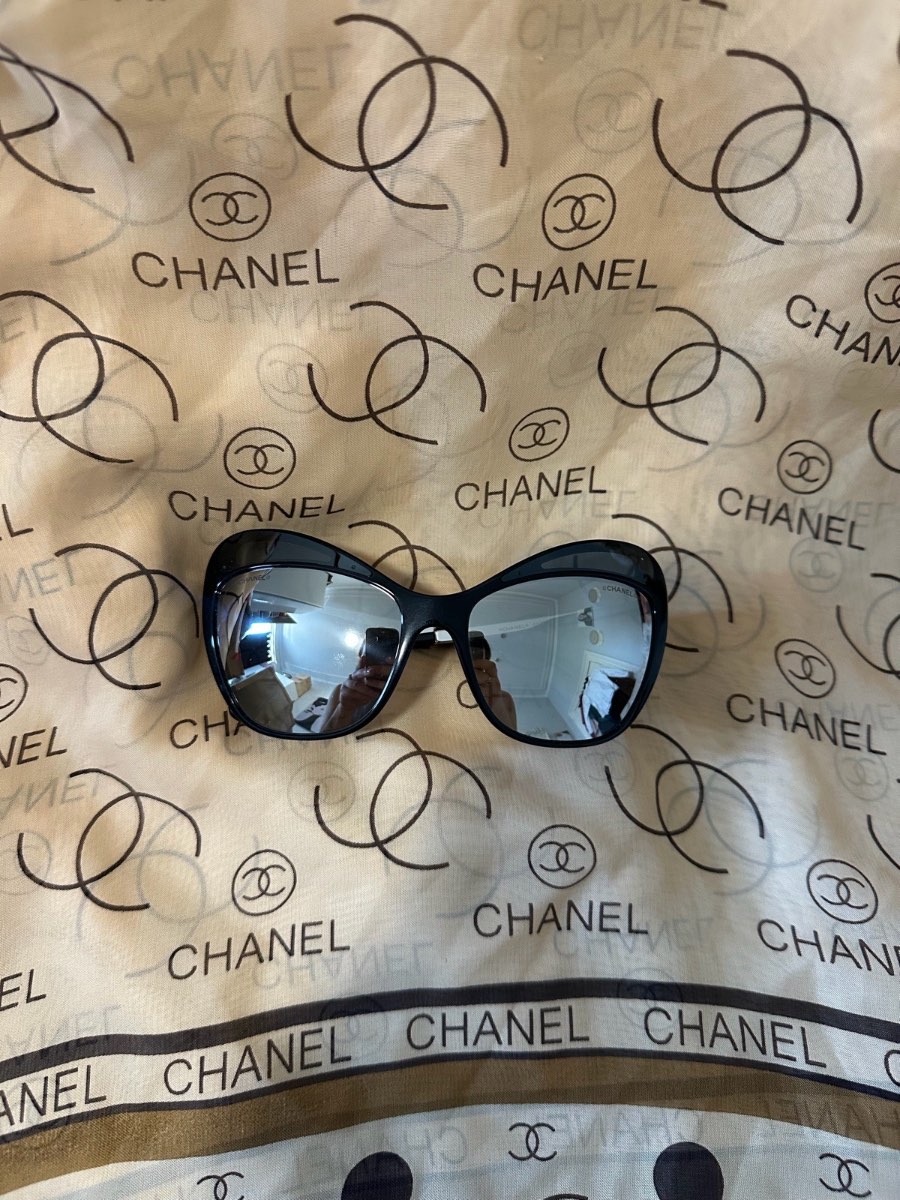 Chanel 5377-A C.501/6G 57□17 140 3N Black Grey Mirror Butterfly Sunglasses