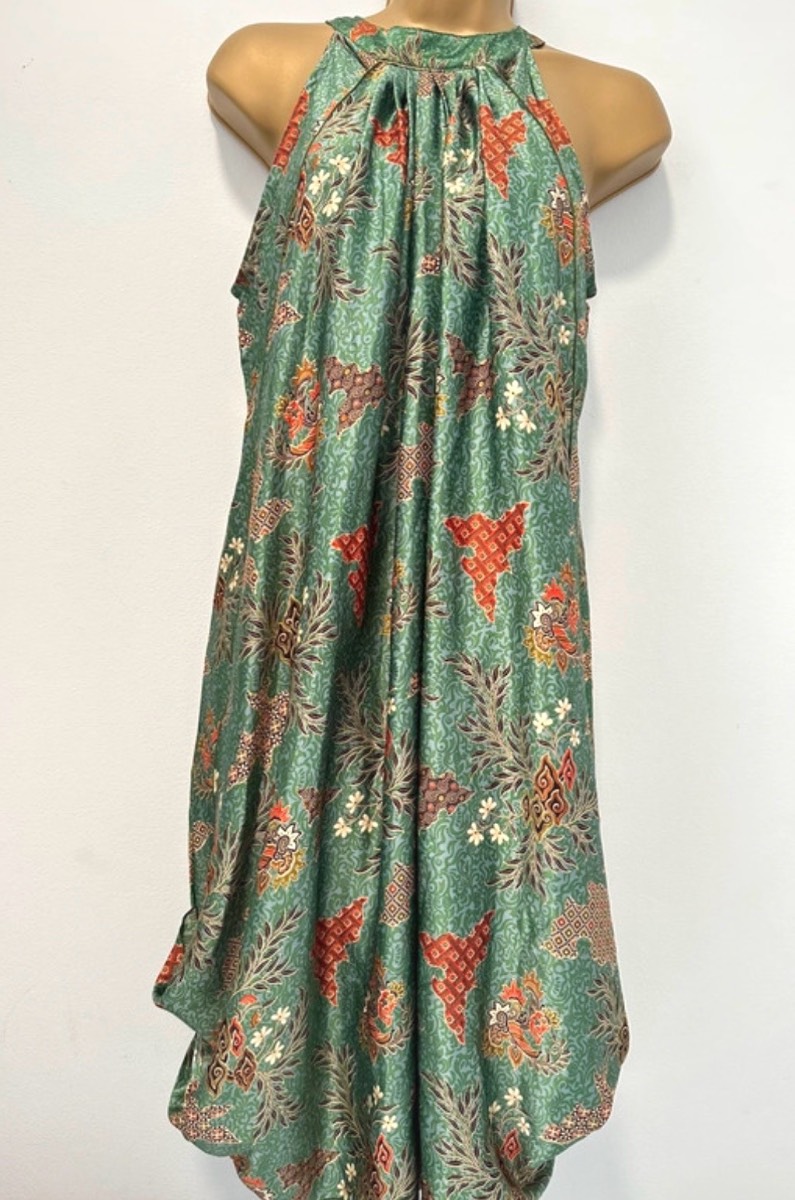 1970s Style Halter-neck Bohemian Dress One Size