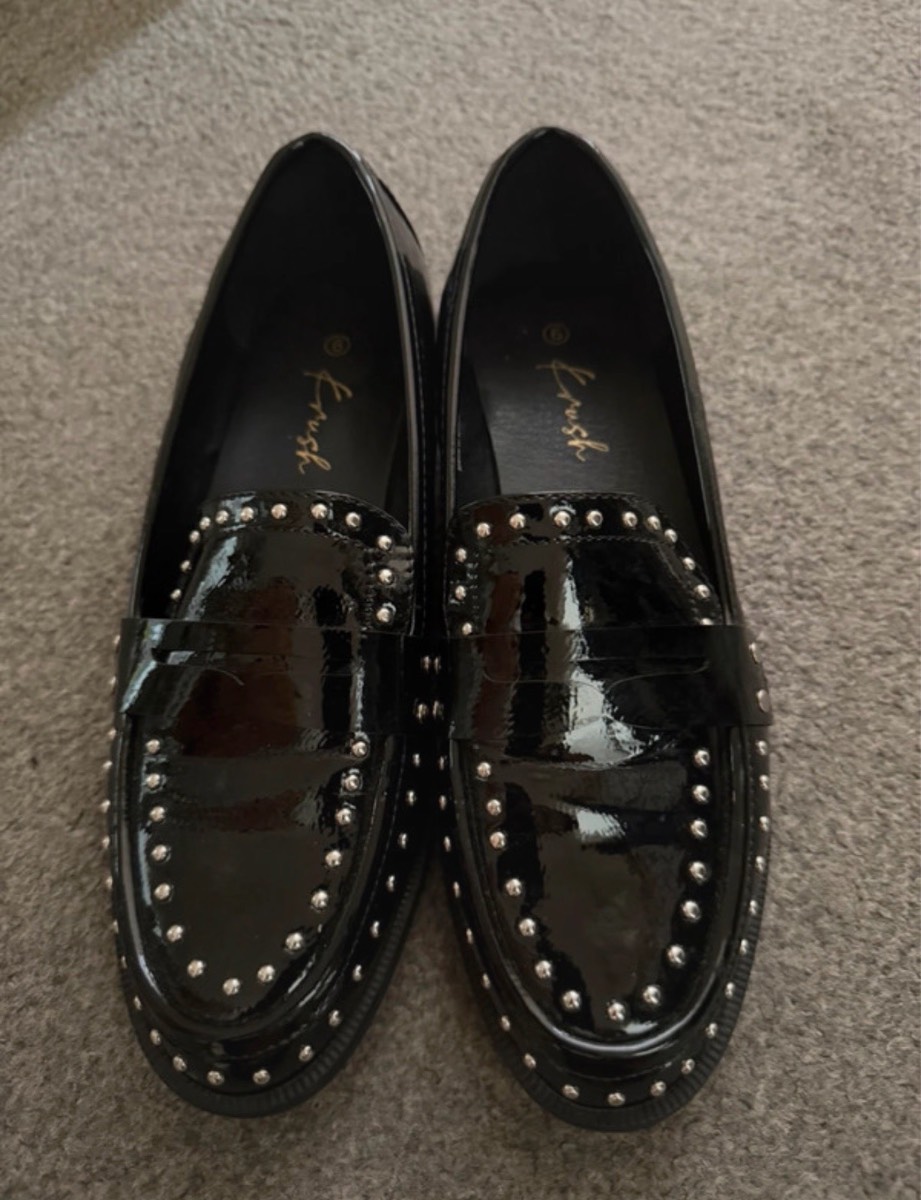 Krush patent studded loafers