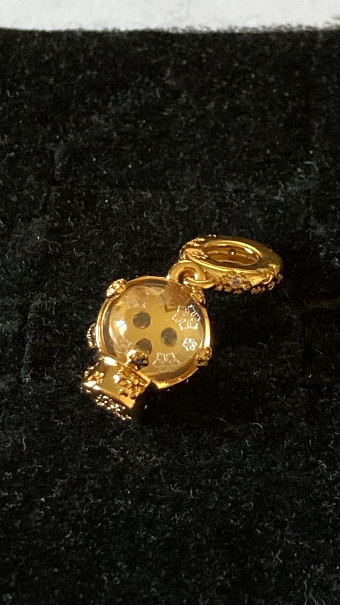 S925 gold colour snowglobe charm