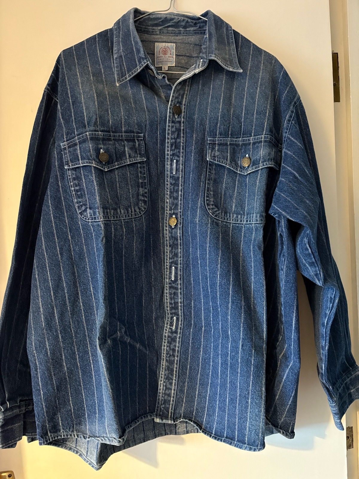 Next for Men size L blue denim shirt jacket shaket